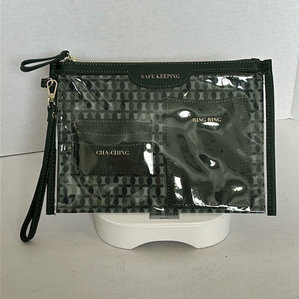 Sustainable Signature Pouch- Geo print Green